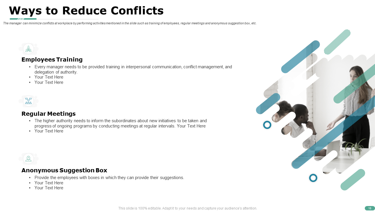 Ways to Reduce Conflicts Template