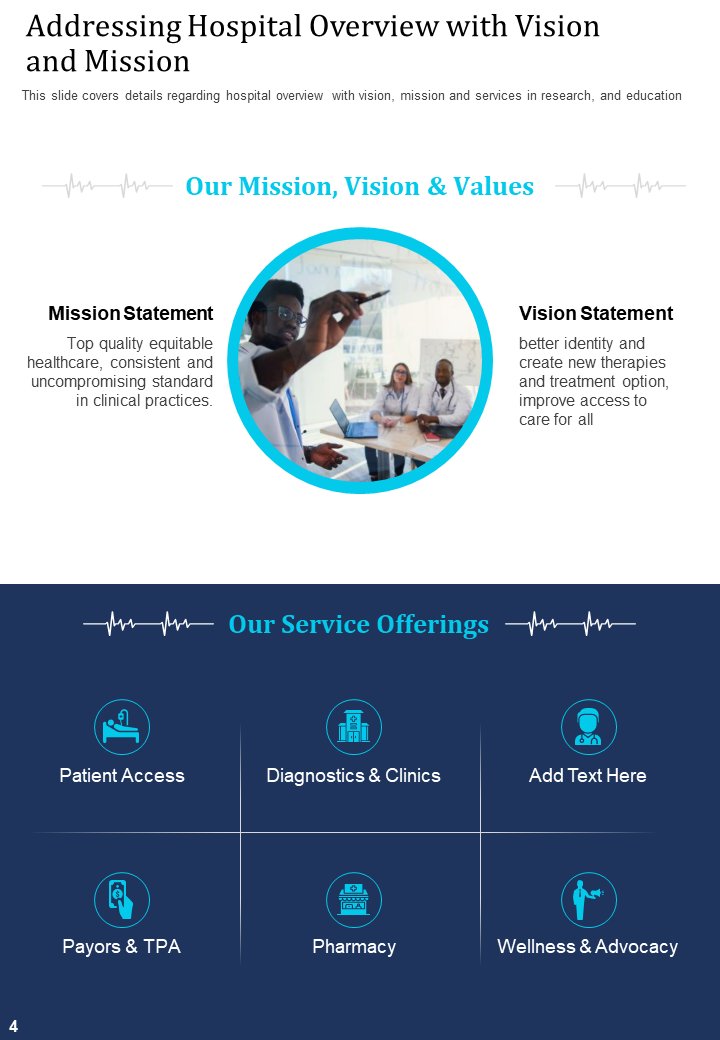 Hospital Overview with Vision and Mission Statements Template
