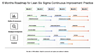 6 Months Roadmap For Lean Six Sigma Continuous Improvement Practice