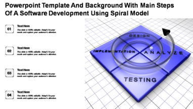 Powerpoint Template With Main Steps Of A Software Development Using Spiral Model