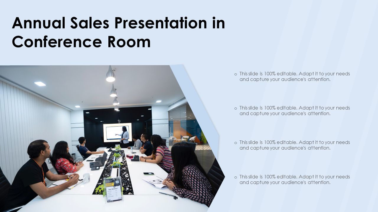 Annual Sales Presentation In Conference Room