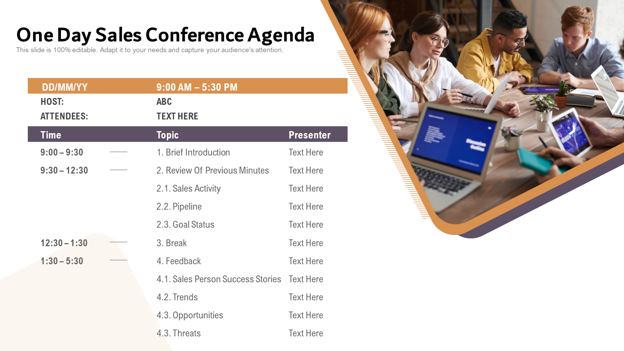 One Day Sales Conference Agenda