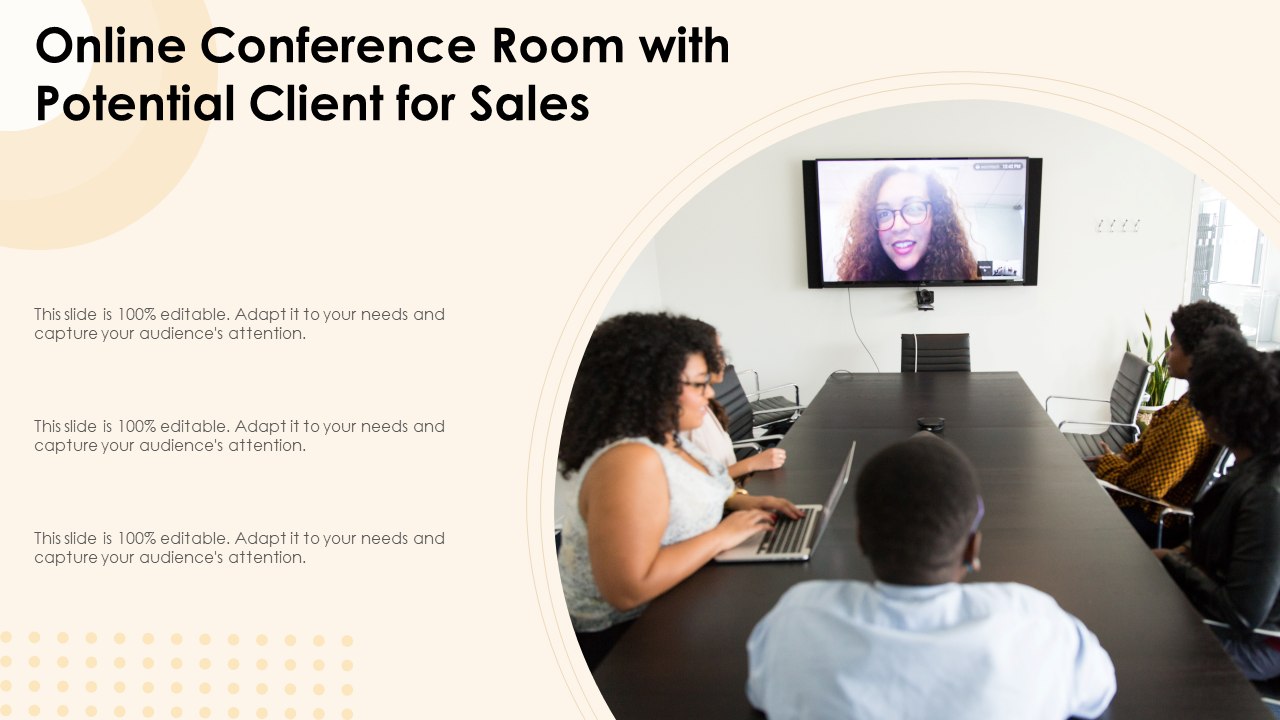 Online Conference Room With Potential Client For Sales