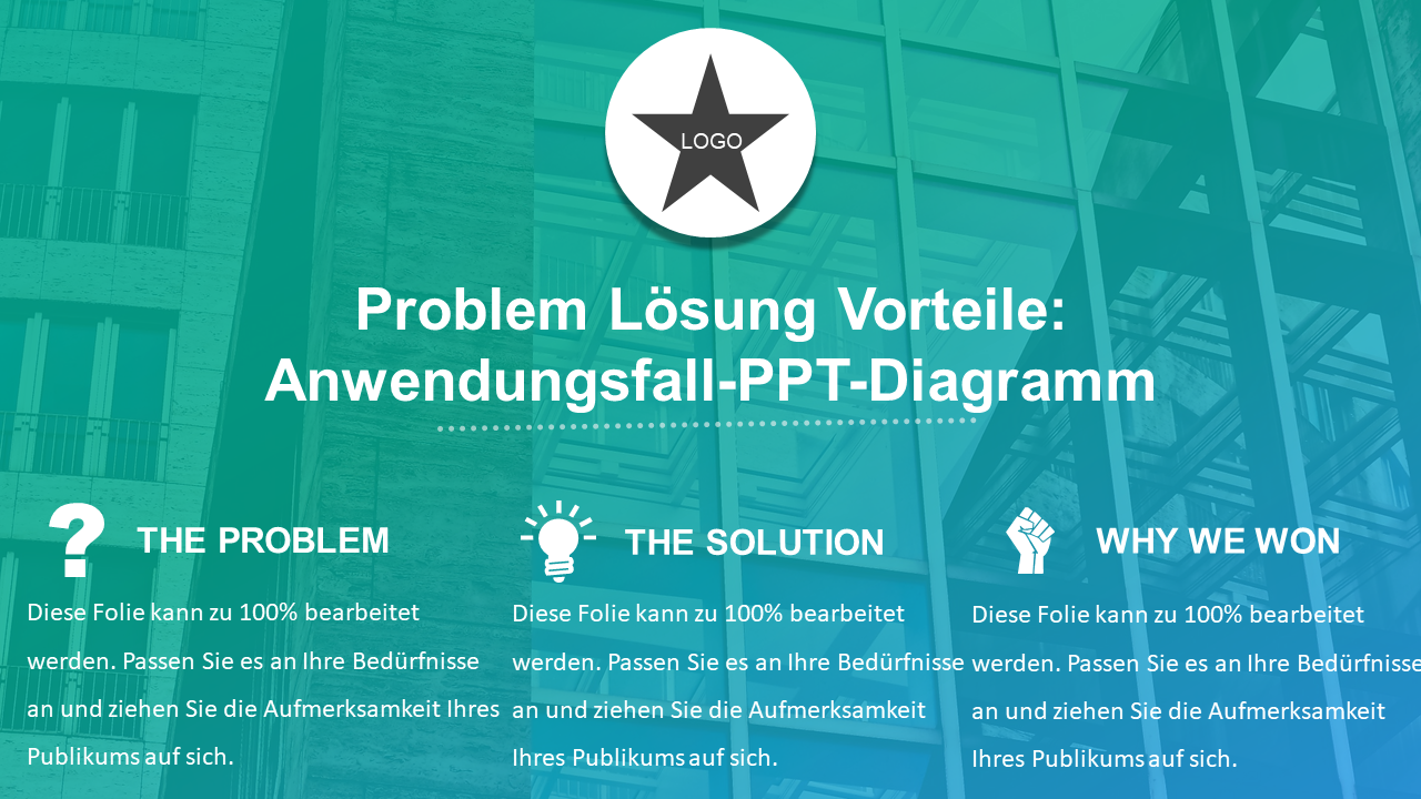 Problem Lösung Vorteile Anwendungsfall PPT-Diagramm