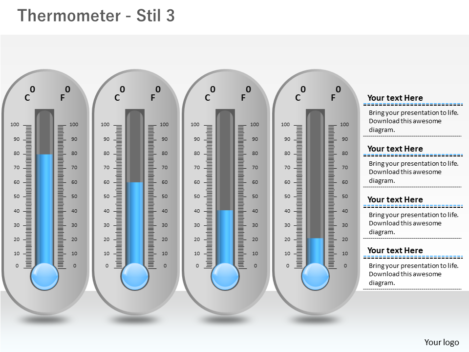 Professionelle Thermometer PowerPoint-Vorlage