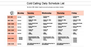 Cold Calling Daily Schedule List