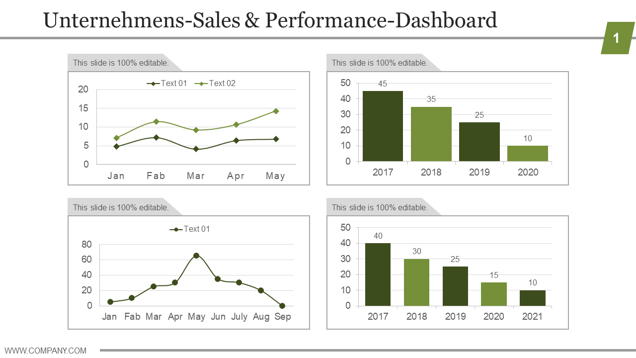 Aktuelle Performance Sales Dashboard-Vorlage