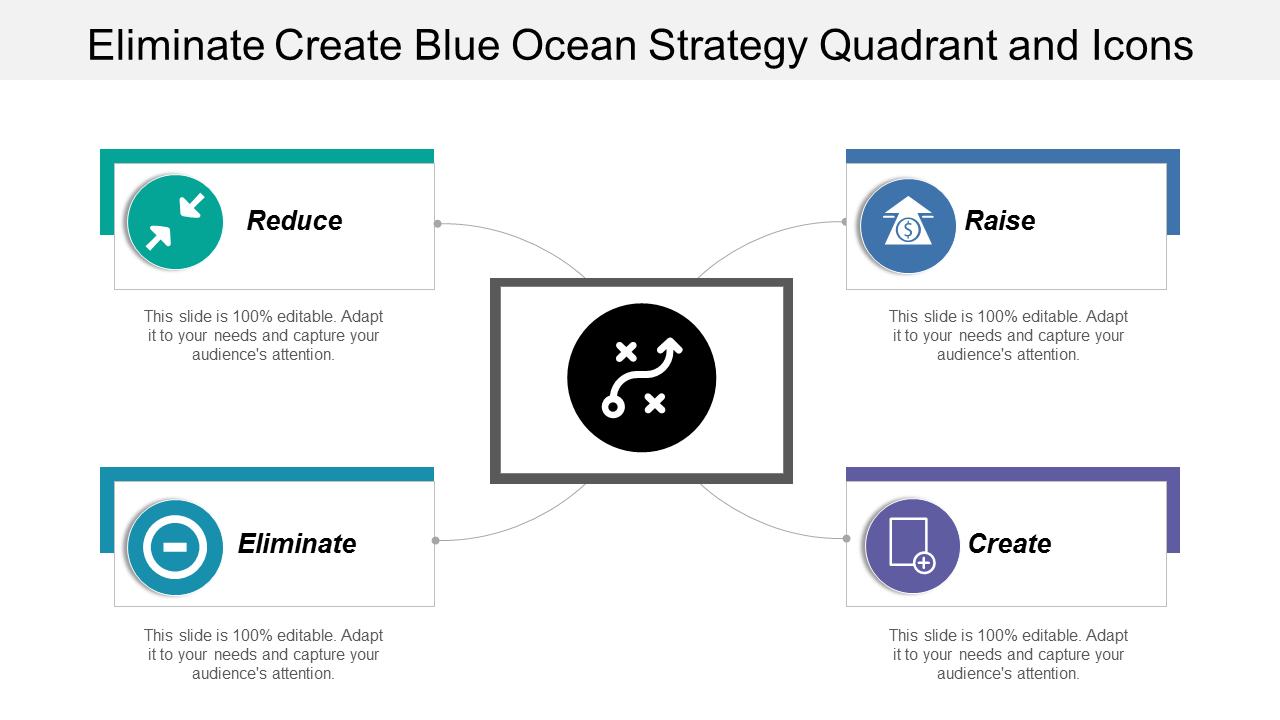 Create Blue Ocean Strategy Quadrant PowerPoint Slides