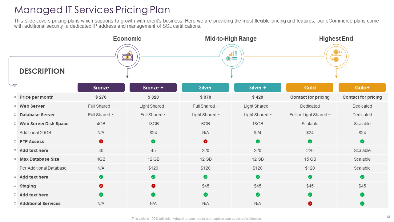 IT Service Pricing Plan