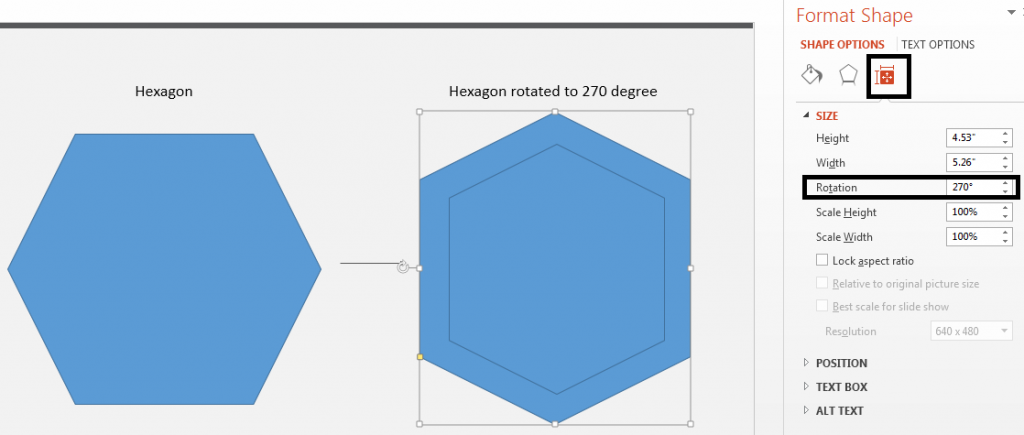 Insérez un hexagone et faites-le pivoter à 270 degrés 1024x435