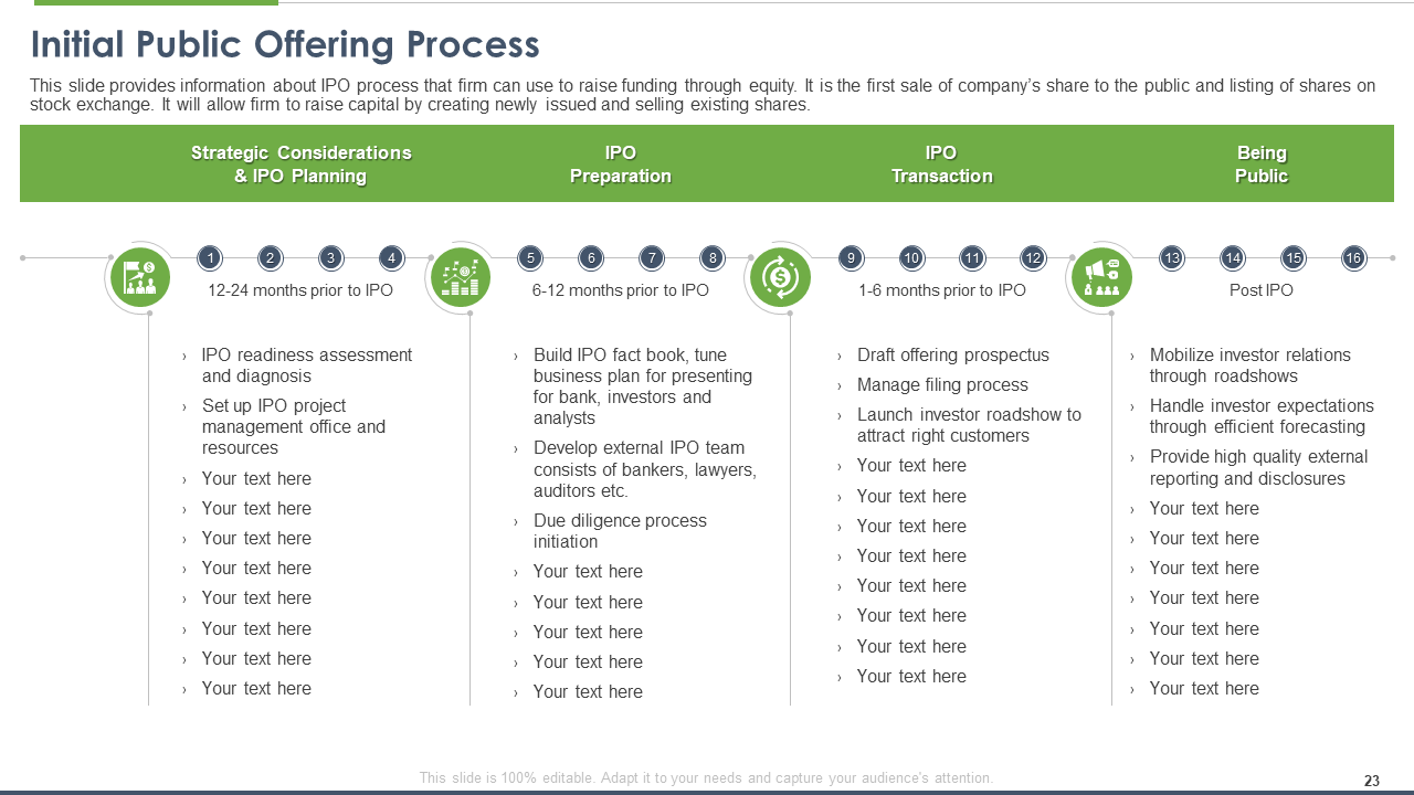 Initial Public Offering Process Template
