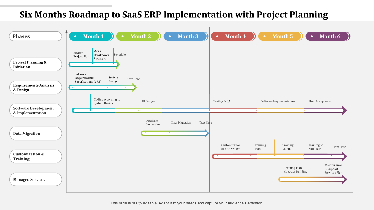 Six Months Roadmap To SaaS ERP Implementation With Project Planning