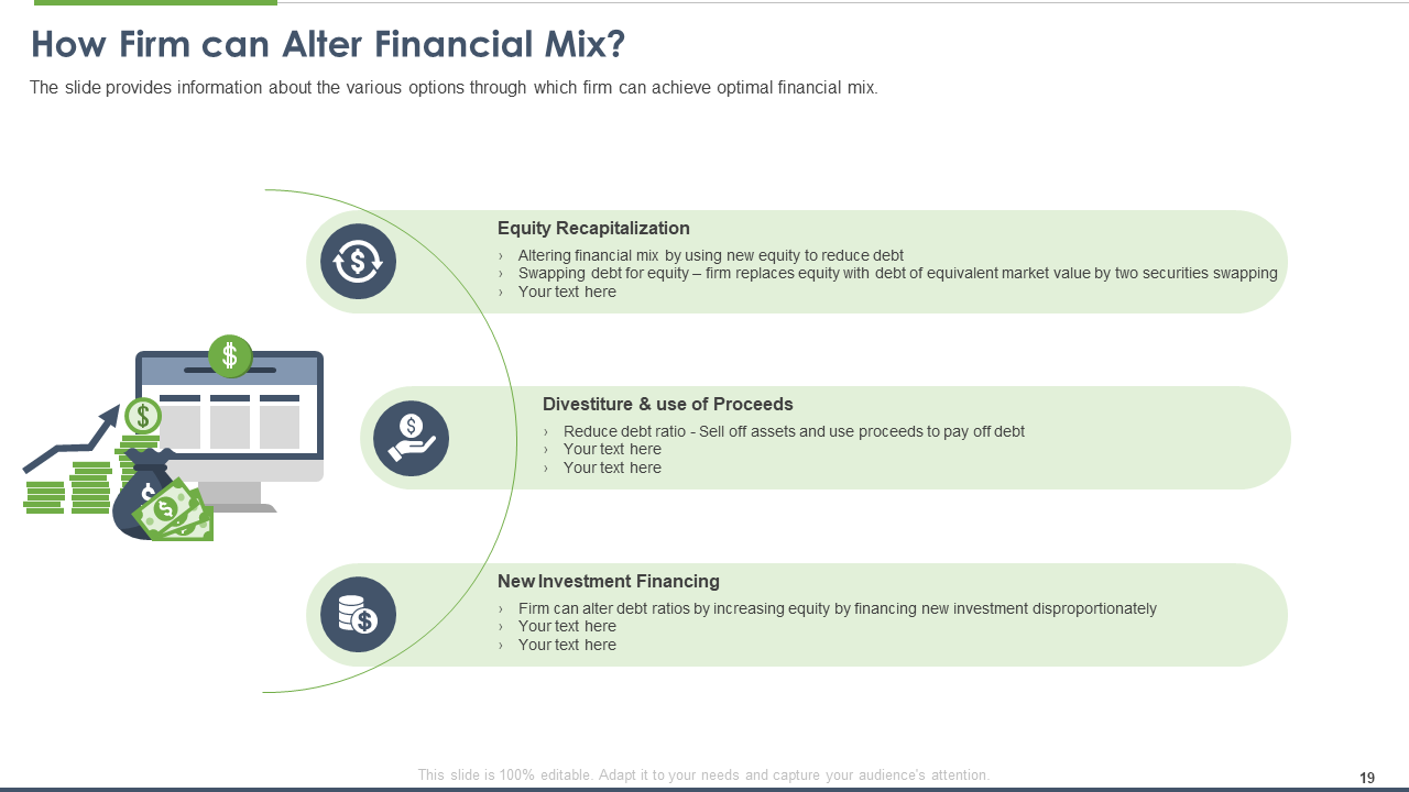 Ways to Alter Financial Mix PowerPoint Template