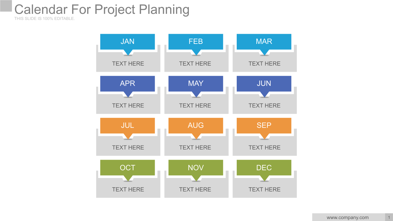 Calendar For Project Planning Powerpoint Slide Backgrounds