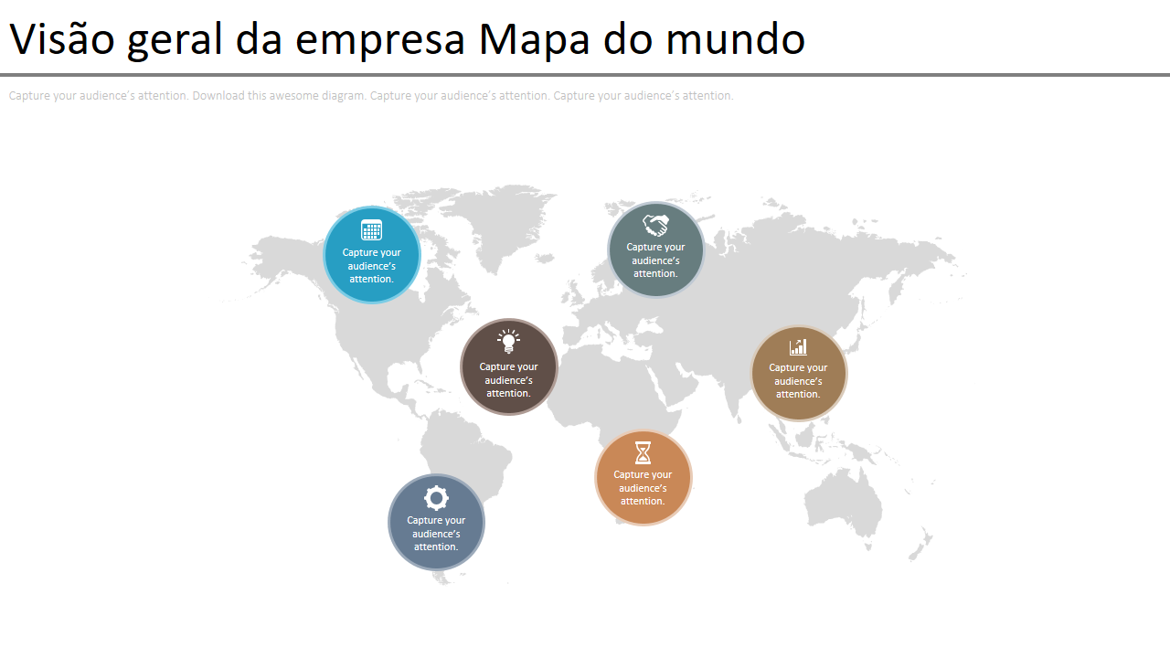 Visão geral da empresa Mapa do mundo