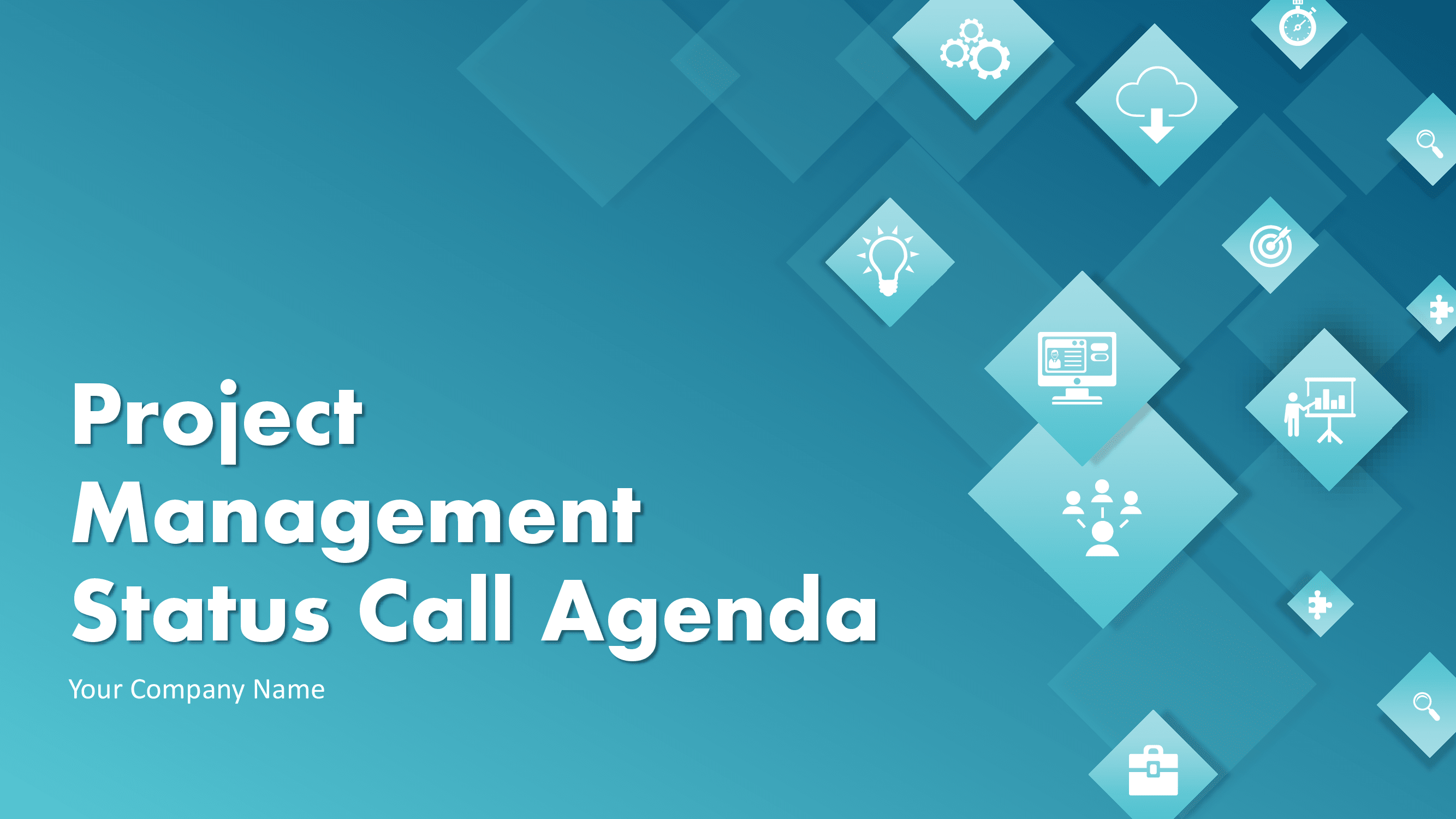 Project Management Status Call Agenda PowerPoint Presentation Slides