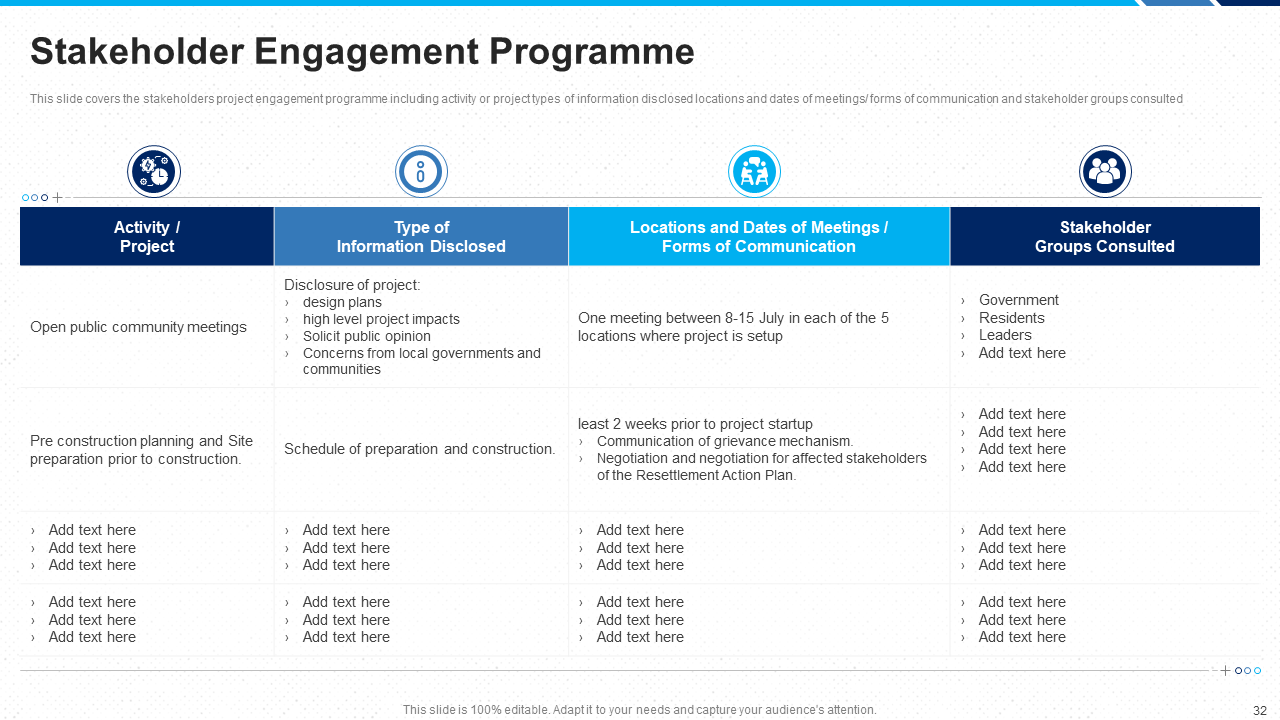 Stakeholder Engagement Programme PowerPoint Slide