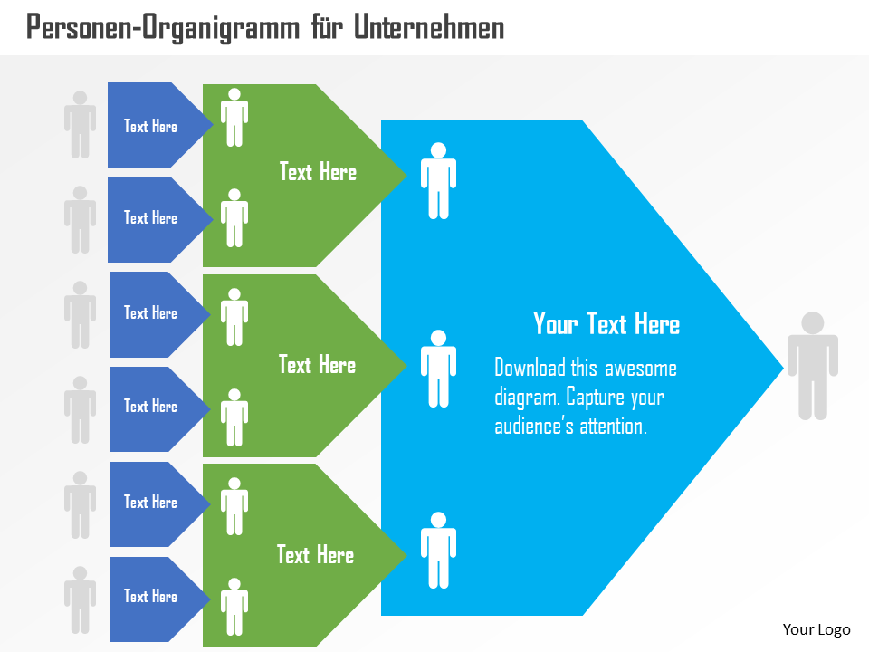 Menschen Organigramm für Business Flat PowerPoint-Design