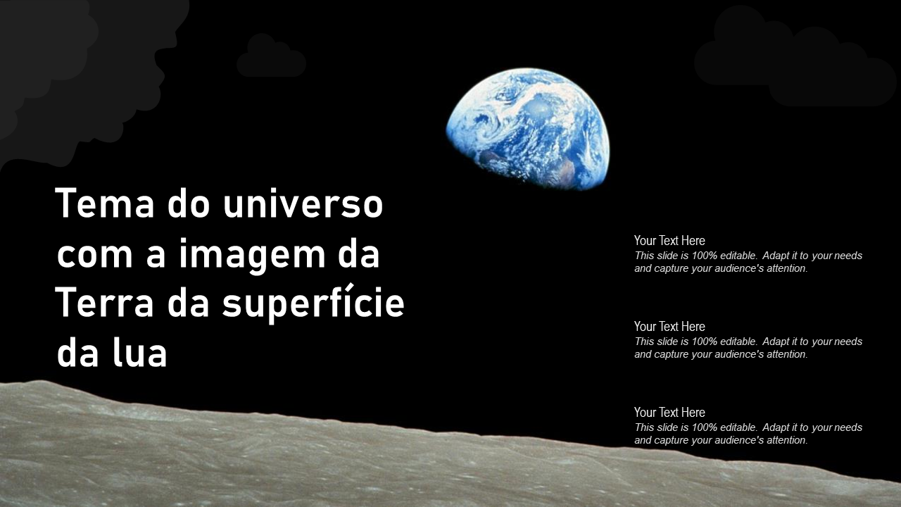 Tema do universo com a imagem da Terra da superfície da lua