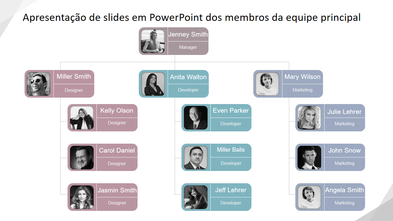 Modelos de organograma do PowerPoint 