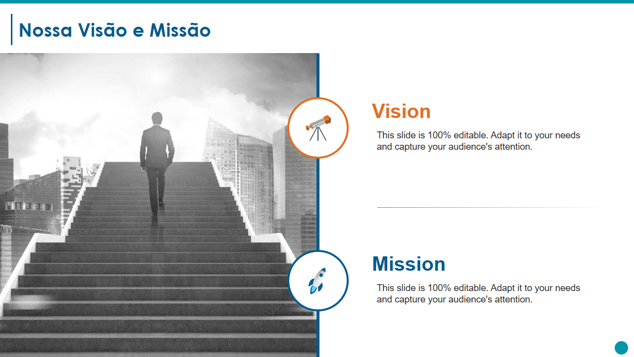 Modelos de PowerPoint de missão e visão