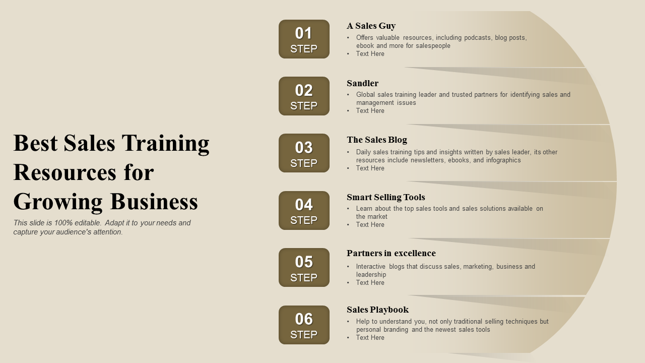 Best Sales Training Resources For Growing Business PowerPoint Slides
