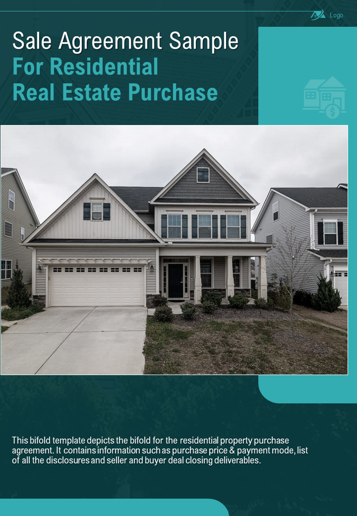 Bi Fold Sale Agreement Sample For Residential Real Estate Purchase Document Report PDF PPT