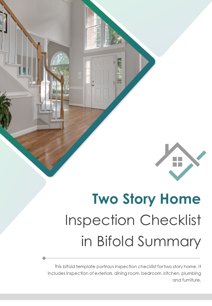 Bi Fold Two Story Home Inspection Checklist In Summary PDF PPT