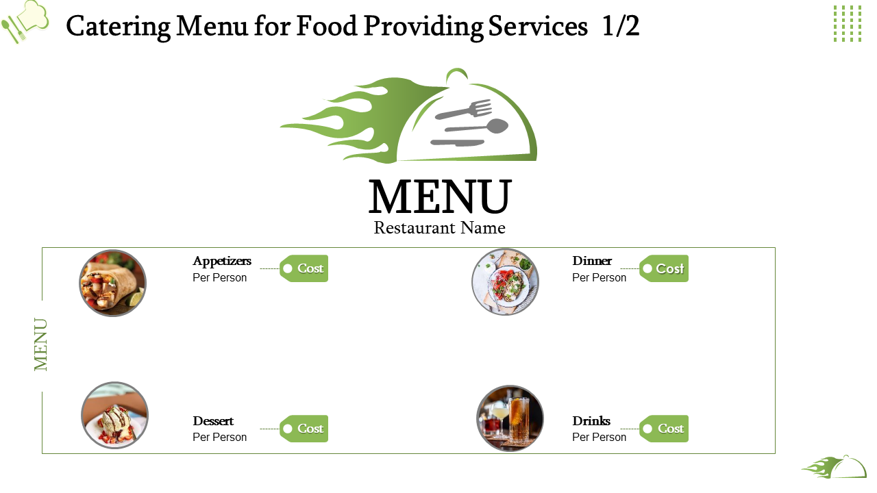 Catering Menu for Food Providing Services