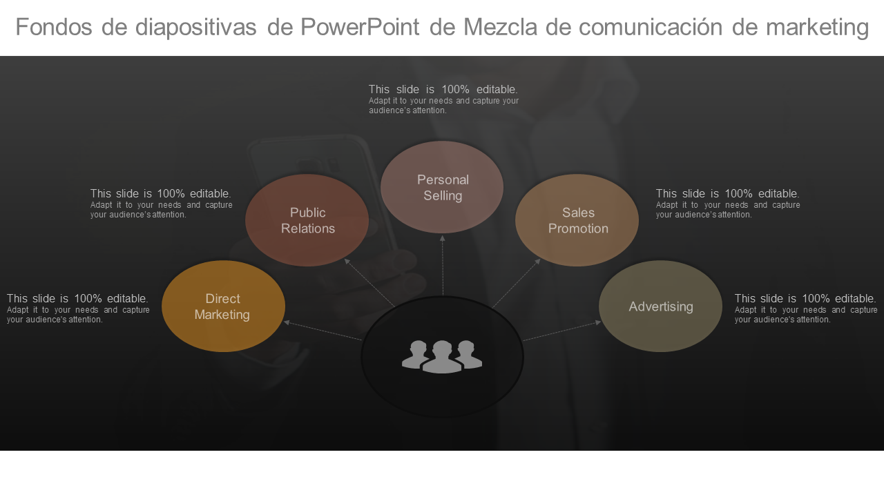 Diapositiva de PowerPoint Mezcla de comunicación de marketing