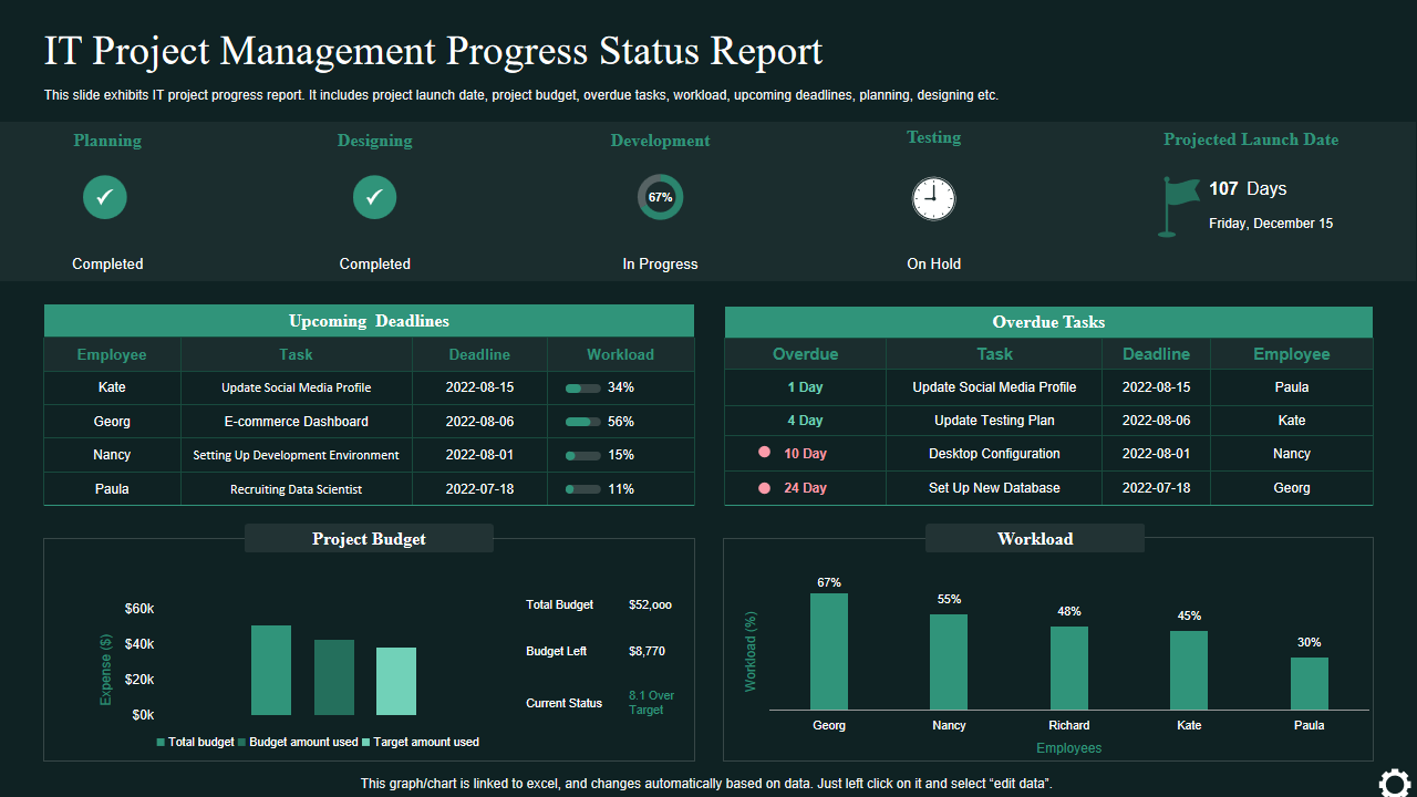 IT Project Management Progress Status Report 