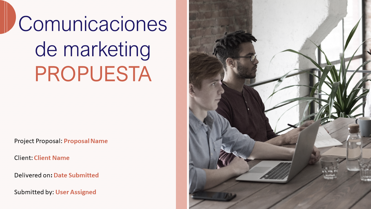Presentación de PowerPoint de propuesta de comunicaciones de marketing