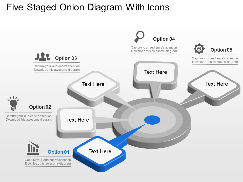 Rh Five Staged Onion Chart With Icons Powerpoint Template