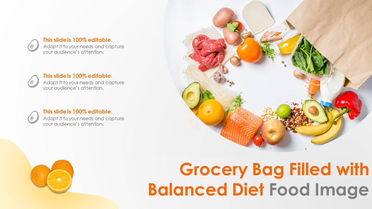 Grocery Bag Filled With Balanced Diet Food Image