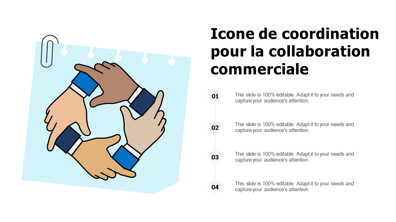 Icône de coordination pour la collaboration commerciale