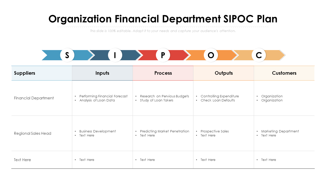 Organization Financial Department SIPOC Plan