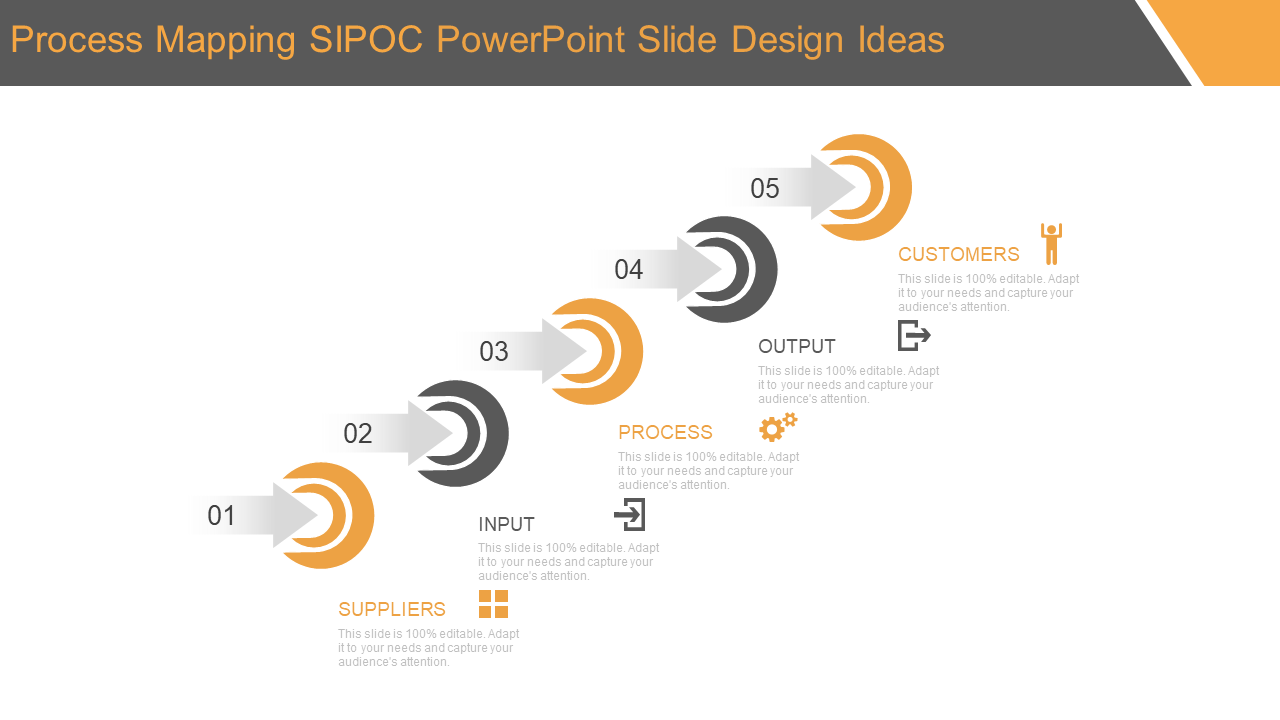 Process Mapping SIPOC PowerPoint Slide