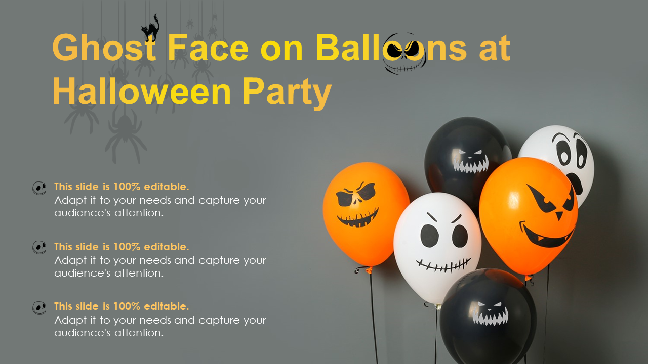 Ghost Face on Balloons at Halloween Party