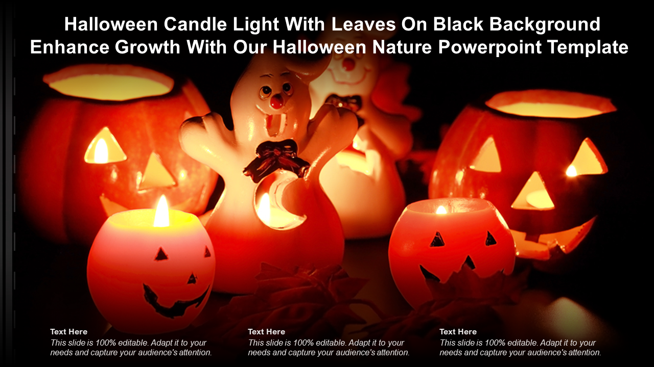 Halloween Candle Light With Leaves