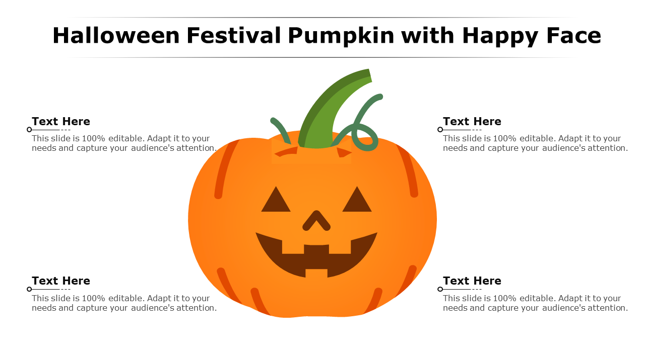 Halloween PowerPoint Templates with Festival Pumpkin Happy Face