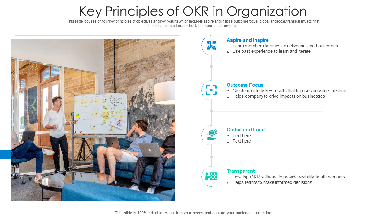 Key Principles Of OKR In Organization PowerPoint Slides