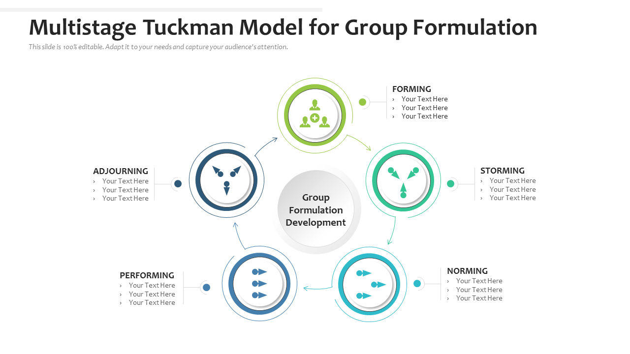 Multistage Tuckman Model For Group Formulation PowerPoint Slides