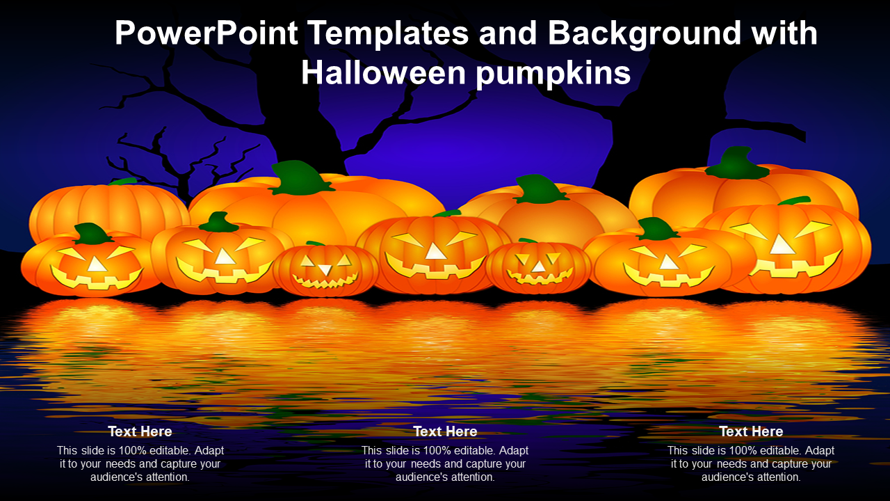 PowerPoint Templates and Background with Halloween pumpkins