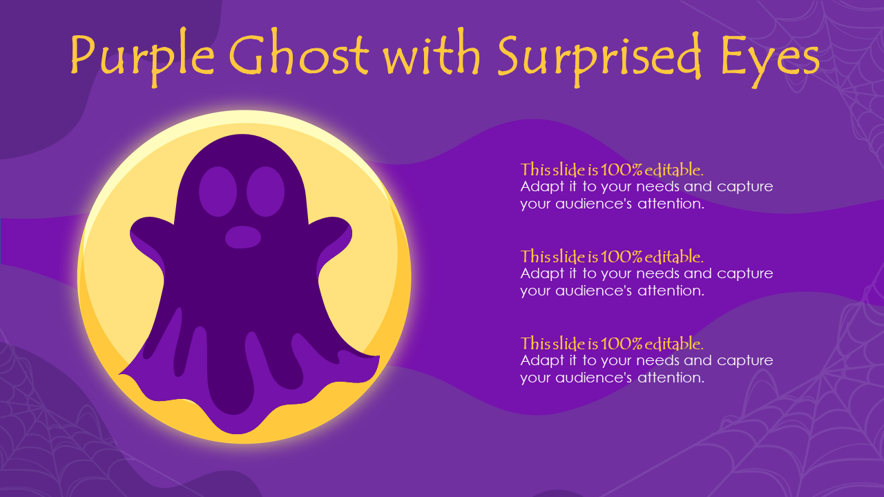 Purple Ghost with Surprised Eyes