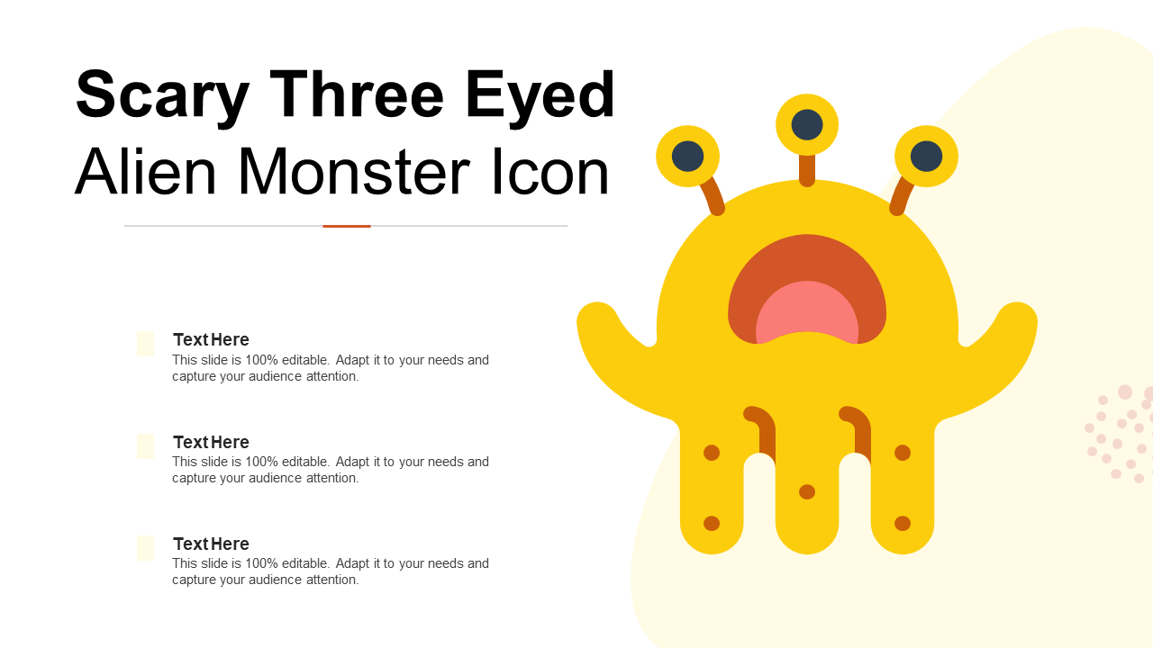 Scary Three Eyed Alien Monster Template