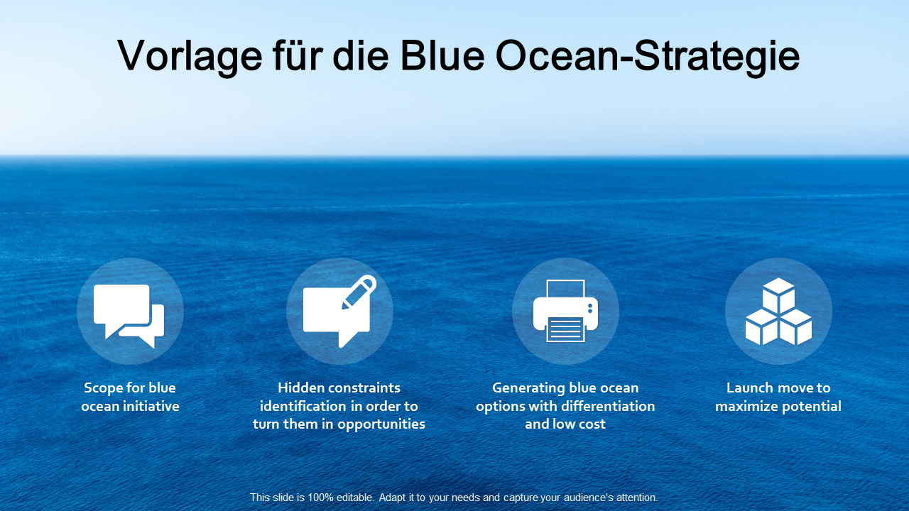 Template for Blue Ocean Strategy PowerPoint Slides