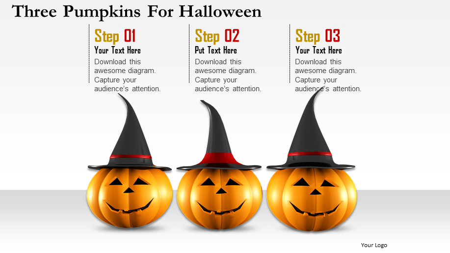 Three Pumpkins Halloween PowerPoint Templates