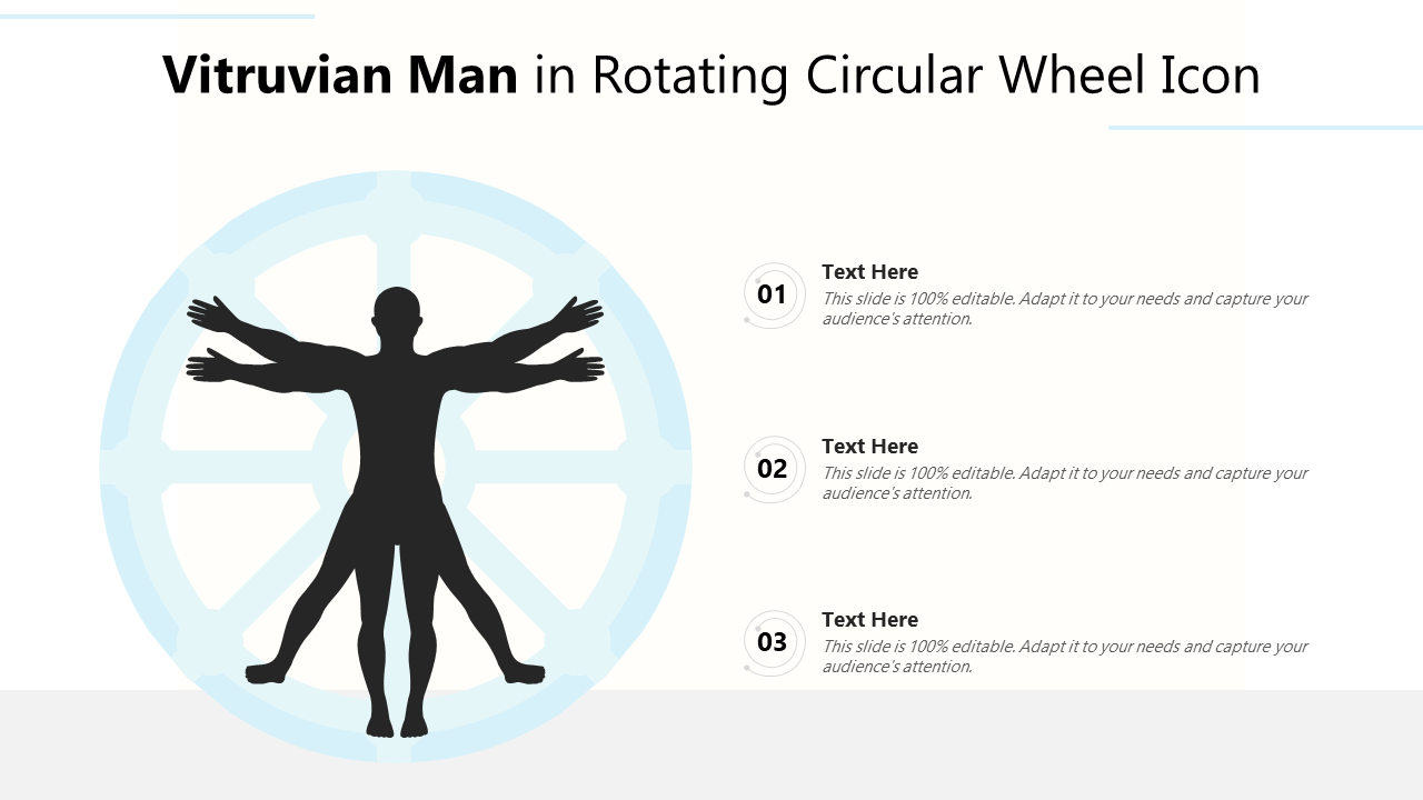 Vitruvian Man In Rotating Circular Wheel Icon