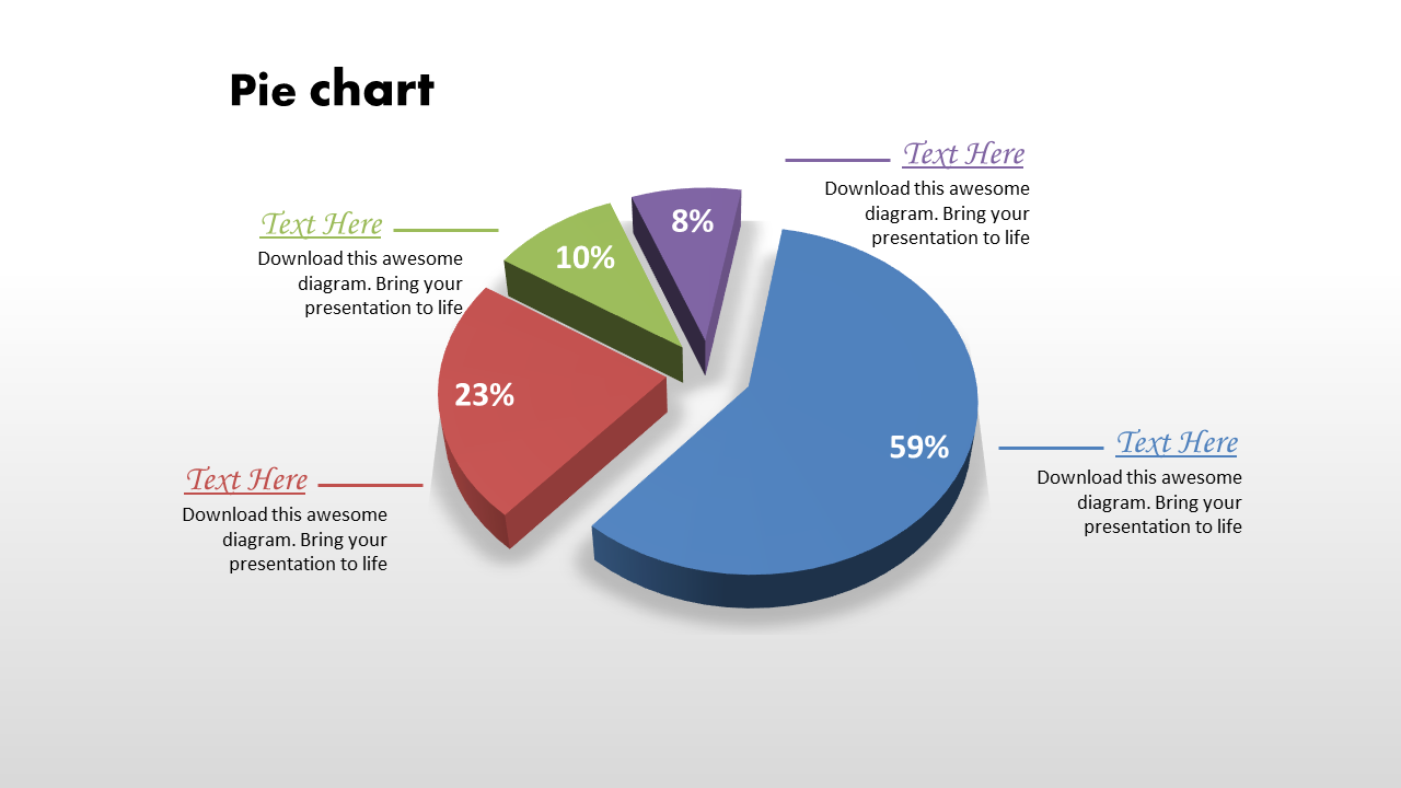 0414 Business Comparison Pie Chart PowerPoint Graph