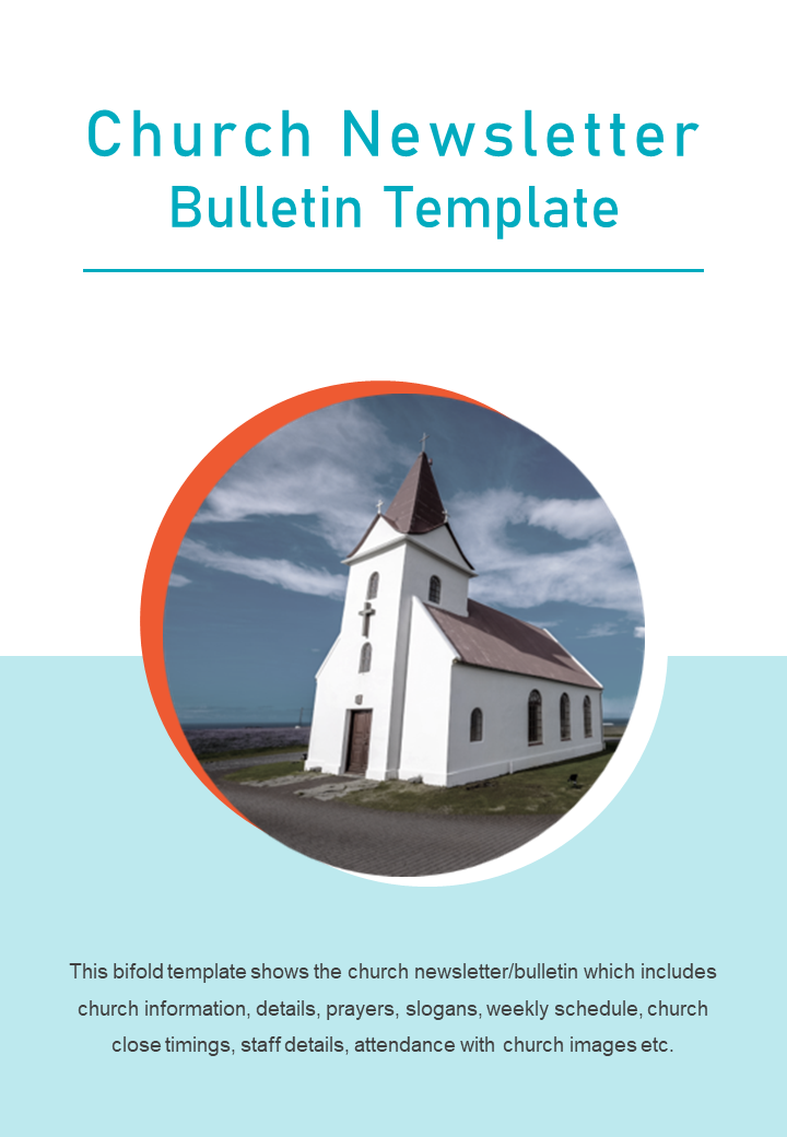 Bi Fold Church Newsletter Bulletin Template Document Report PDF PPT One Pager